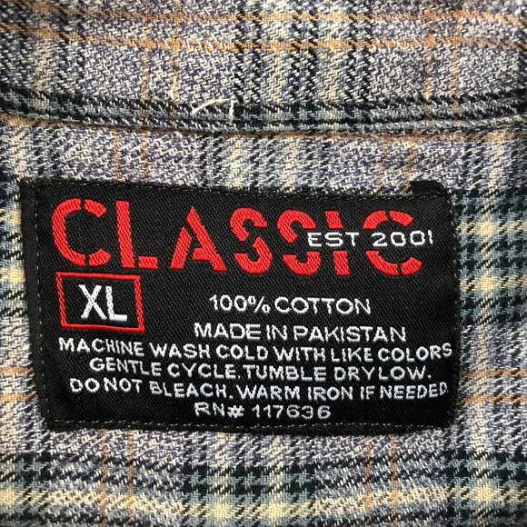 Classic Mens Shirt Size XL Gray Long Sleeve Button-Up Casual Classic Cotton - Picture 3 of 11